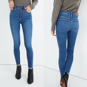 Madewell Jeans 23 10” High Rise Skinny Mackey Button‎ Front Edition